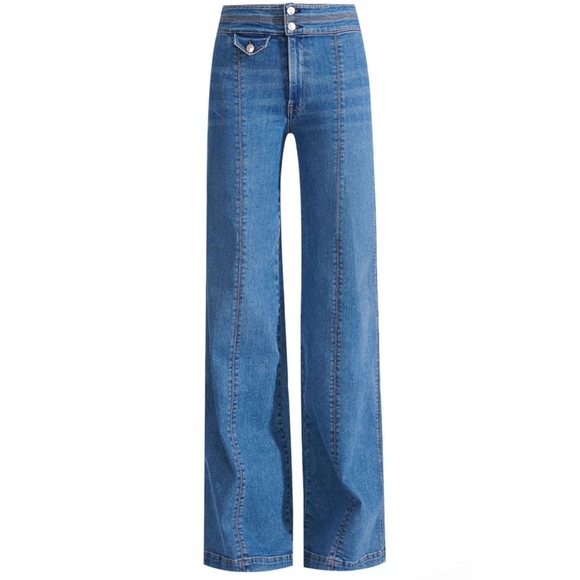 Veronica Beard Denim - VERONICA BEARD Ember Wide Leg Jean Powdered Ocean